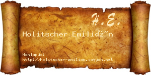 Holitscher Emilián névjegykártya